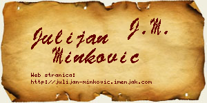 Julijan Minković vizit kartica